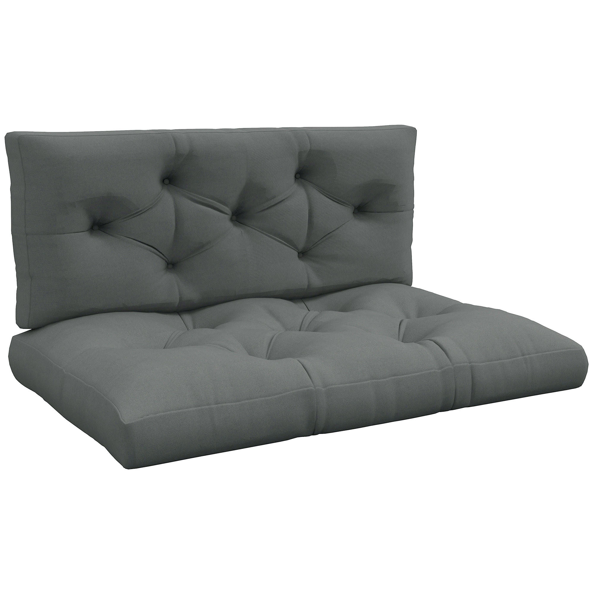 SITZKISSEN 2er Set Polyester Hellgrau - Hellgrau, Textil (80/12/120cm) - Outsunny