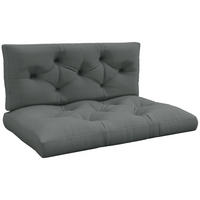 SITZKISSEN 2er Set Polyester Hellgrau - Hellgrau, Textil (80/12/120cm) - Outsunny