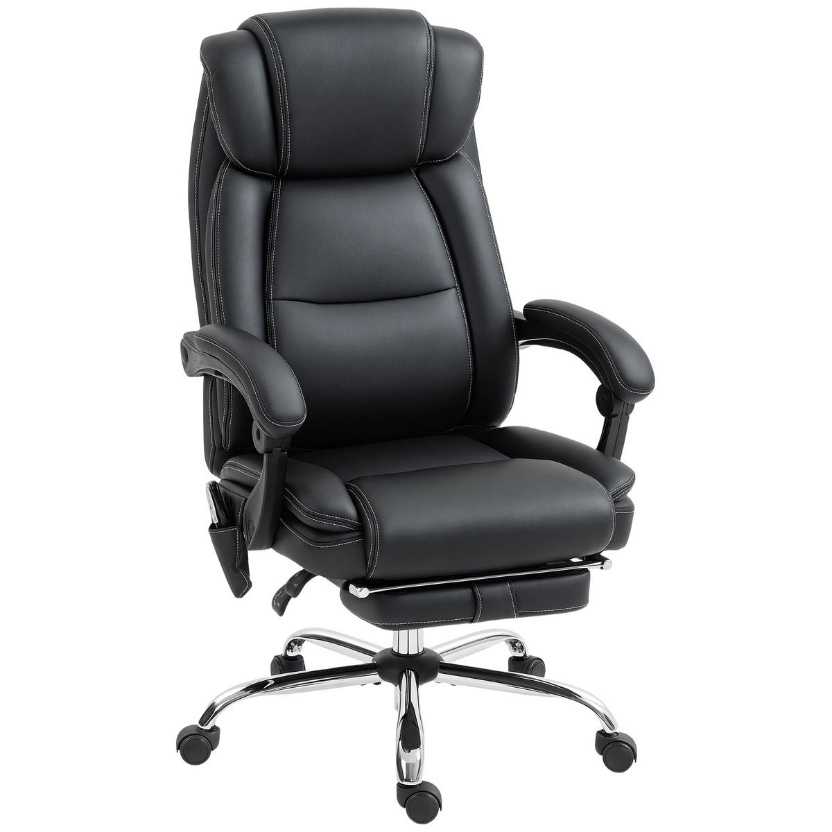 DREHSTUHL DE-05238 Ergonomisch, Massagefunktion & Fußstütze Schwarz - Schwarz, Metall (67/119/72cm) - ComfortXL