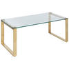 COUCHTISCH mit Glasplatte Gold Tilon - Transparent/Goldfarben, Glas (50/100/40cm) - Beliani