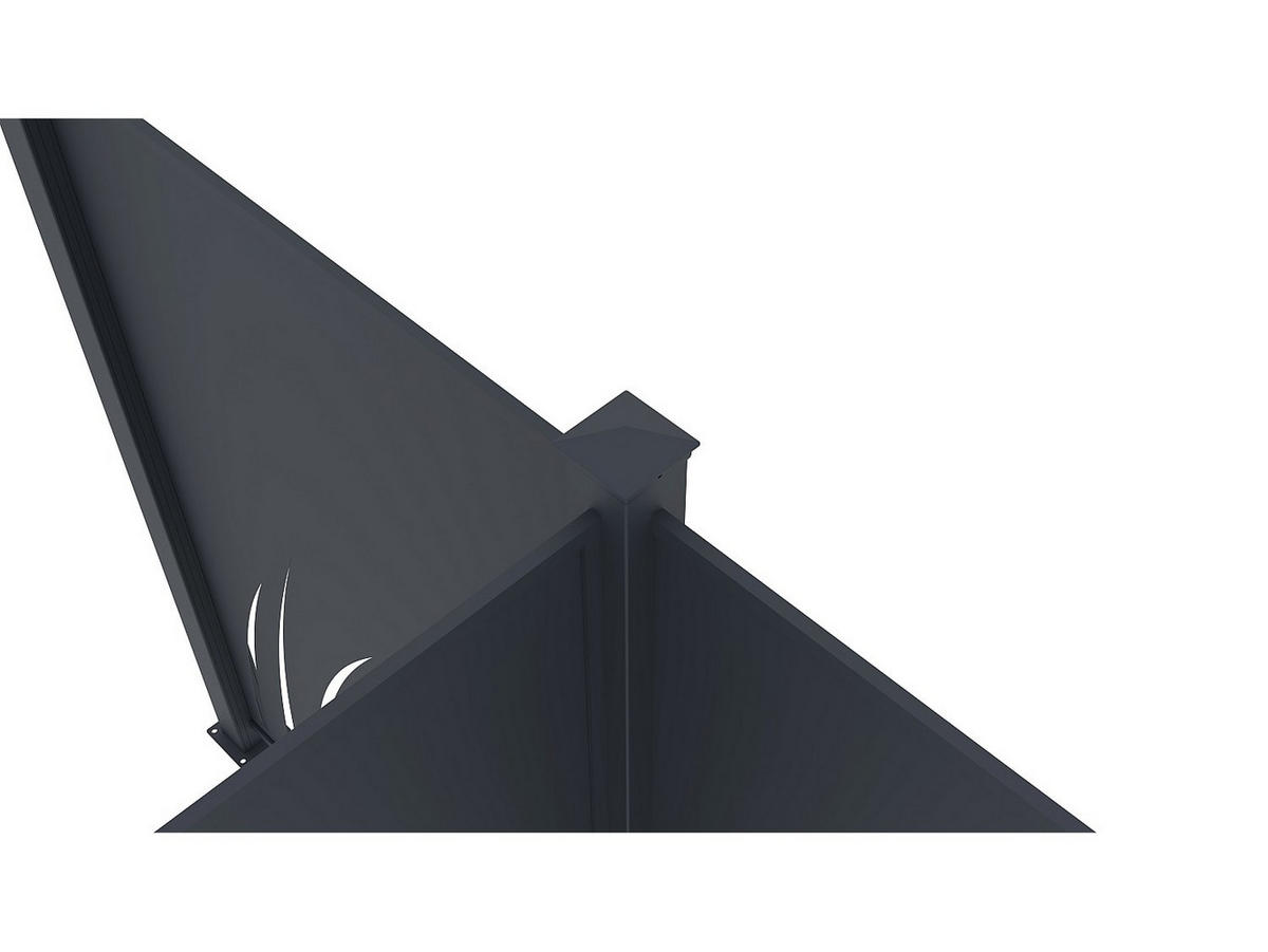 ZAUN - 102.5cm x 7.6cm - Aluminium - anthrazitgrau - BRAMENO - Anthrazit, Metall (102.5/150cm) - Vente-Unique