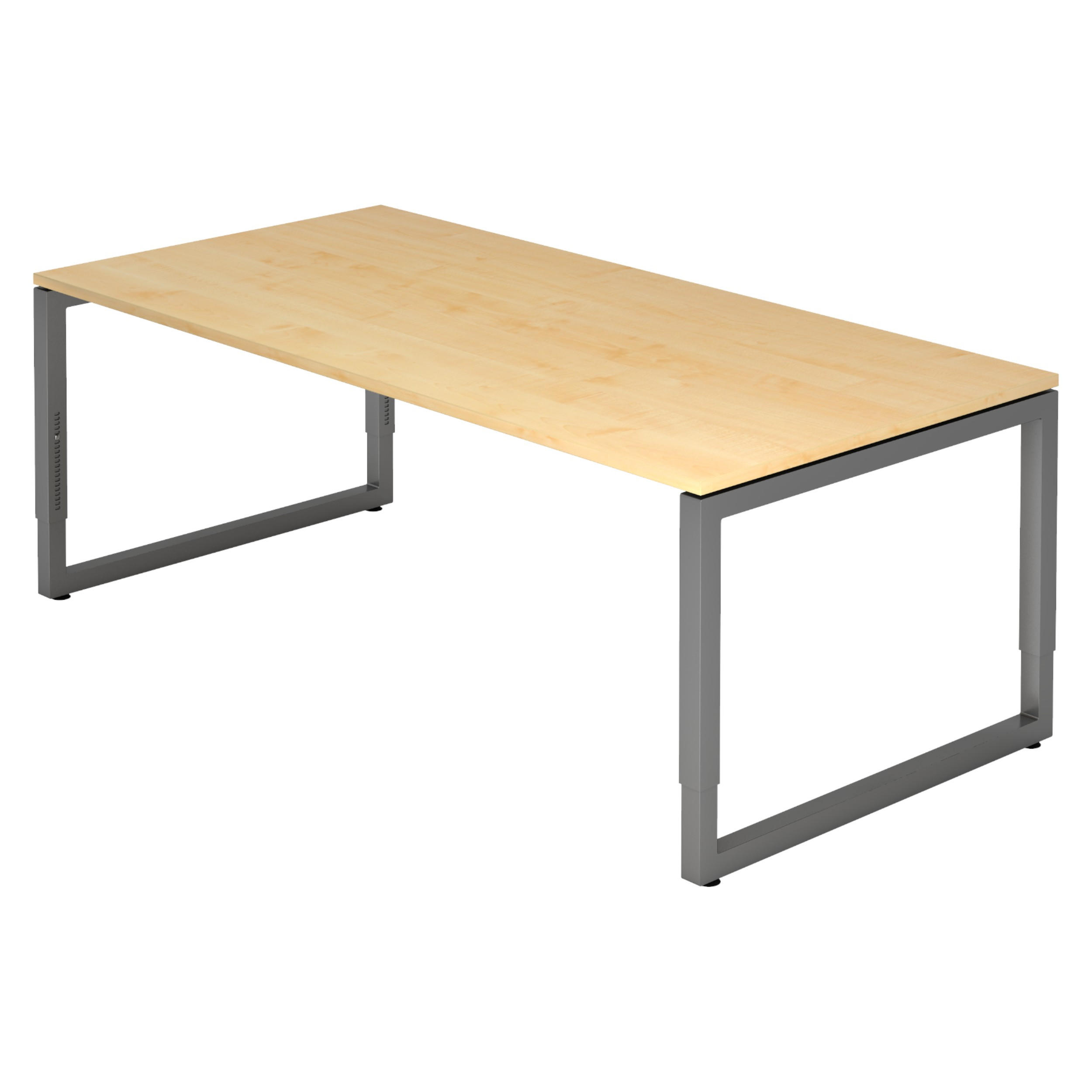 SCHREIBTISCH Serie-R 100/200/74 cm in Ahornfarben/Graphitfarben - Ahornfarben/Graphitfarben, Holzwerkstoff (100/200/74cm) - bümö