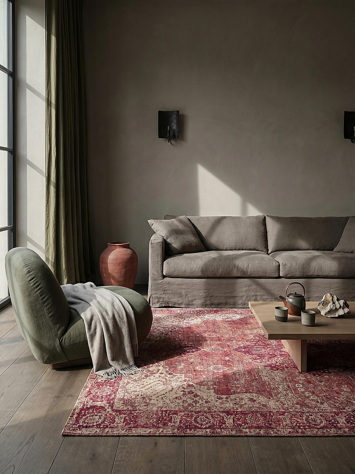 TEPPICH COQUET, im Vintage-Stil, Rosa, 120 x 170 cm - Rosa, Textil (120/170cm) - KADIMA DESIGN