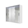 KLEIDERSCHRANK London X, mit RGB LED Beleuchtung - Silberfarben/Weiß, Holzwerkstoff/Kunststoff (180/215/58cm) - MIRJAN24