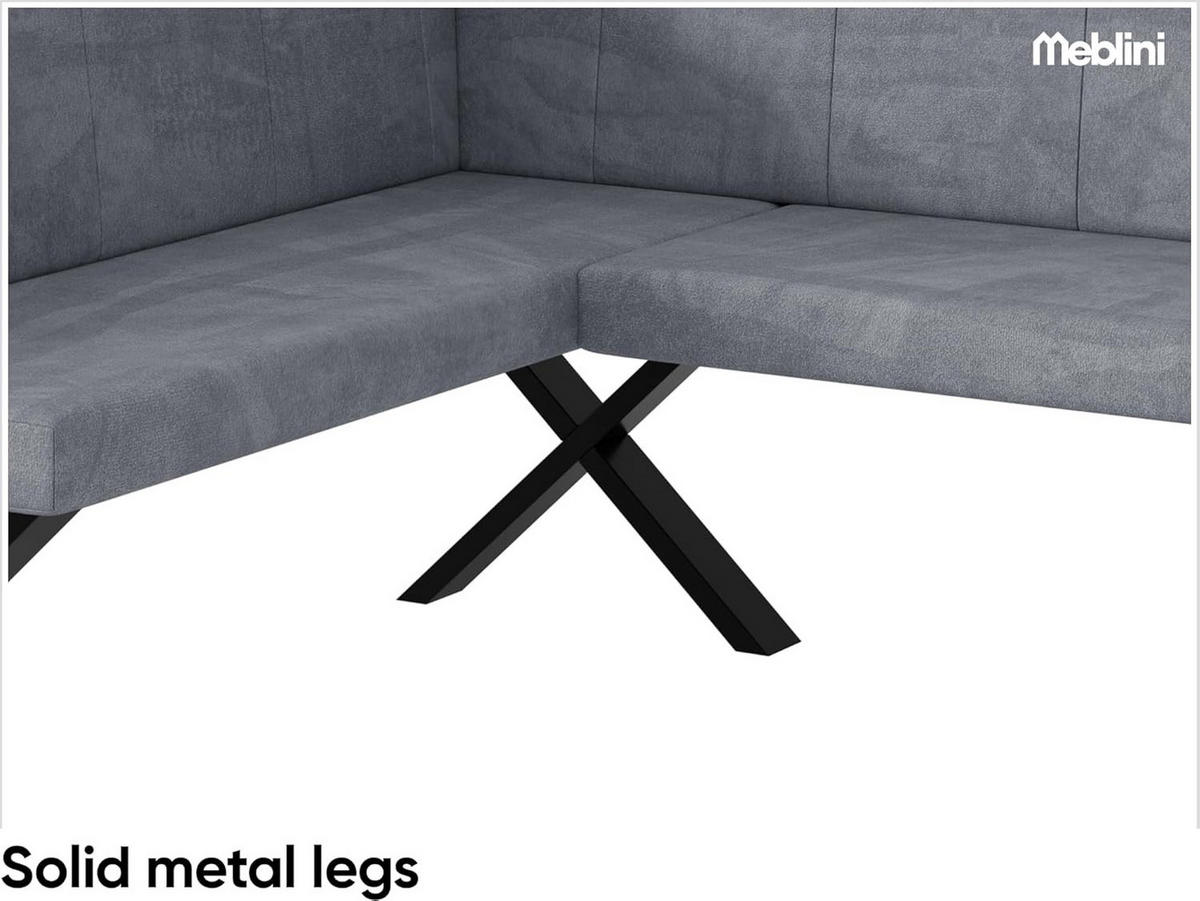 ECKBANK PETER_X - Grau, Textil (128/168cm) - Meblini