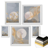 WANDBILDER 5er-Set - 50x50 cm & 20x30 cm & 40x60 cm Weißer Rahmen - Weiße Pferde - Weiß, Kunststoff (40/60cm) - ArtPrintCave