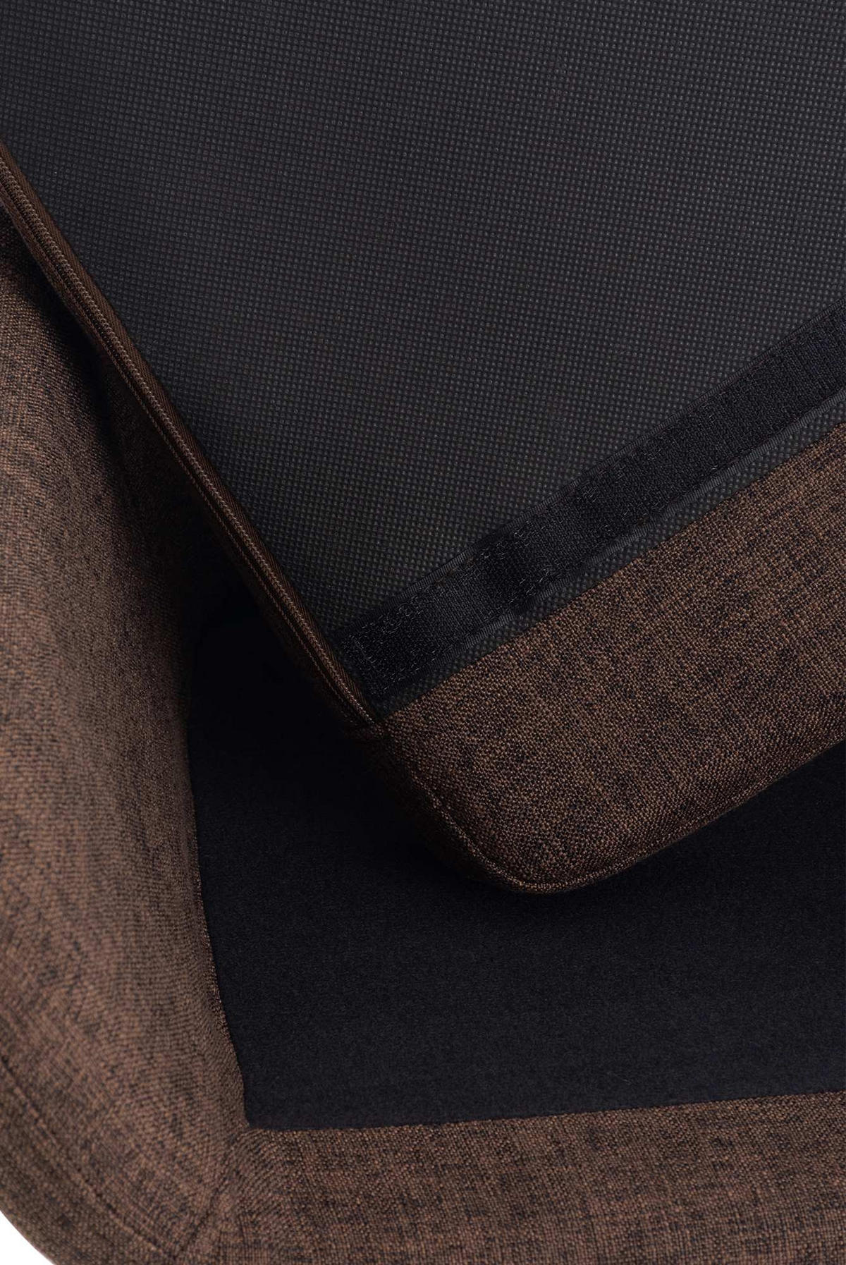 BARHOCKER mit Lehne Braun VILO Stoffbezug 99x55x46 cm - Braun, Holz/Textil (55/99/46cm) - DELUKE