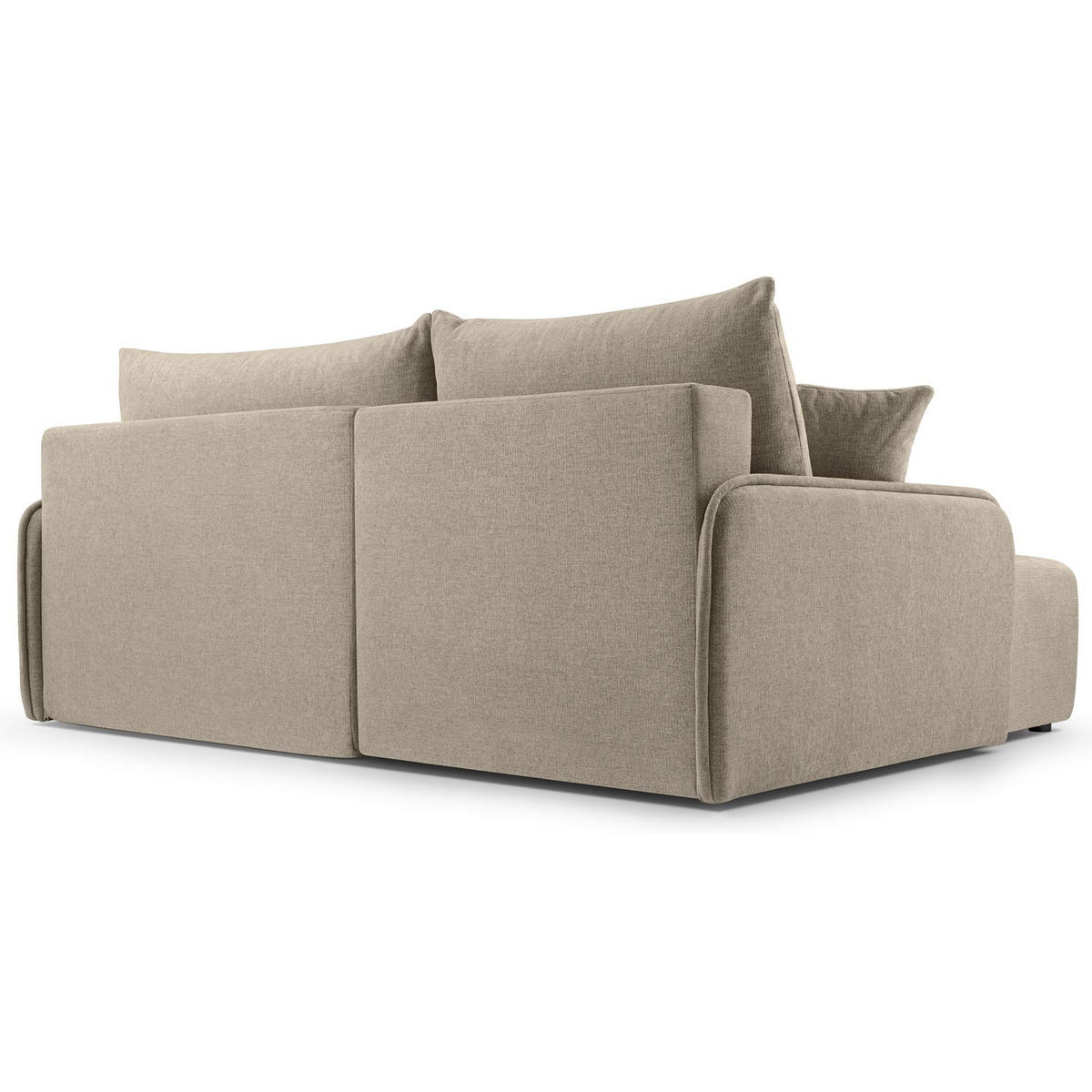 ECKSOFA Netarro, Dunkelbeige Chenille, linksseitig - Beige/Schwarz, Kunststoff/Textil (198/147cm) - Selsey