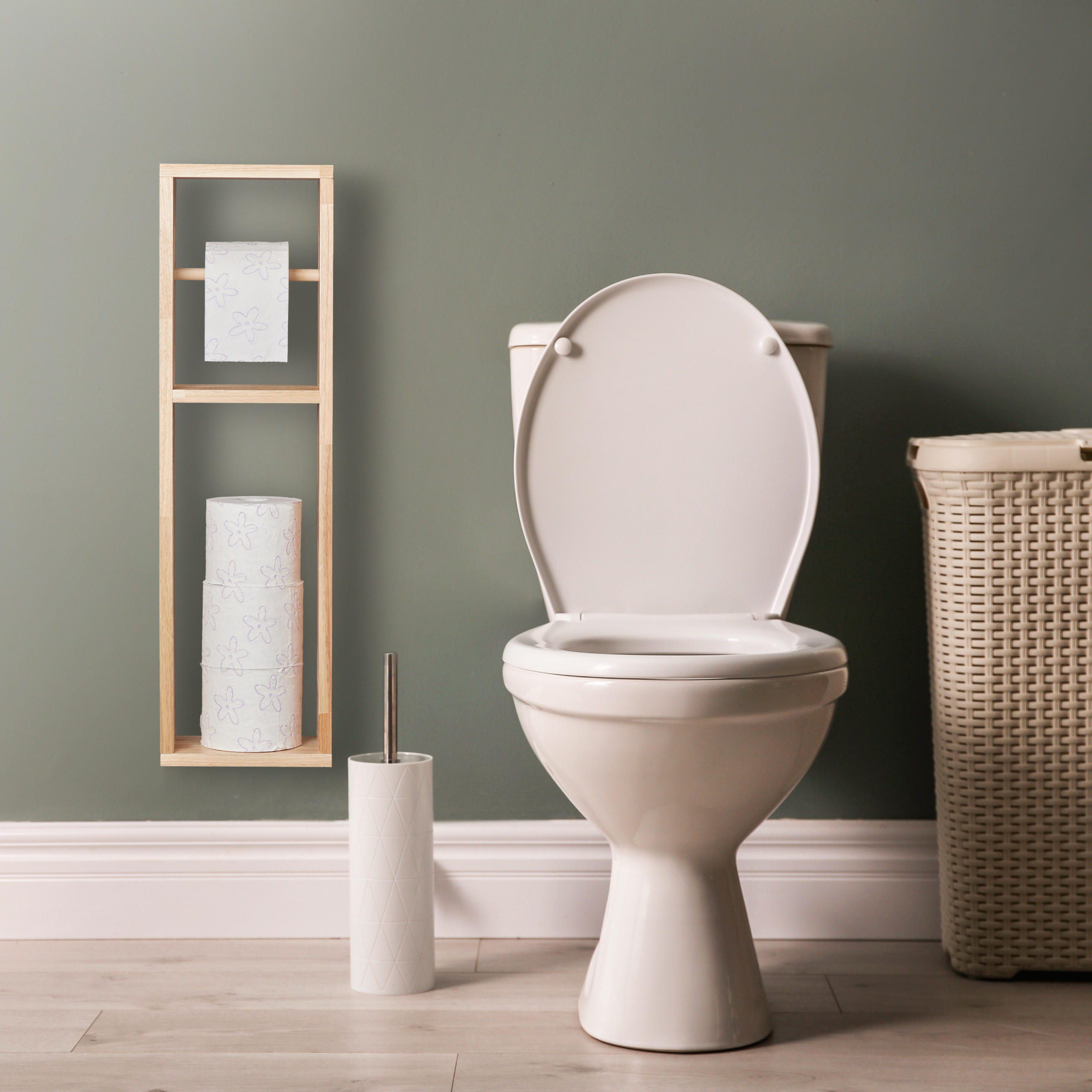 TOILETTENPAPIER Aufbewahrung - Hellbraun, Holz/Holzwerkstoff (20/70/13cm) - Relaxdays