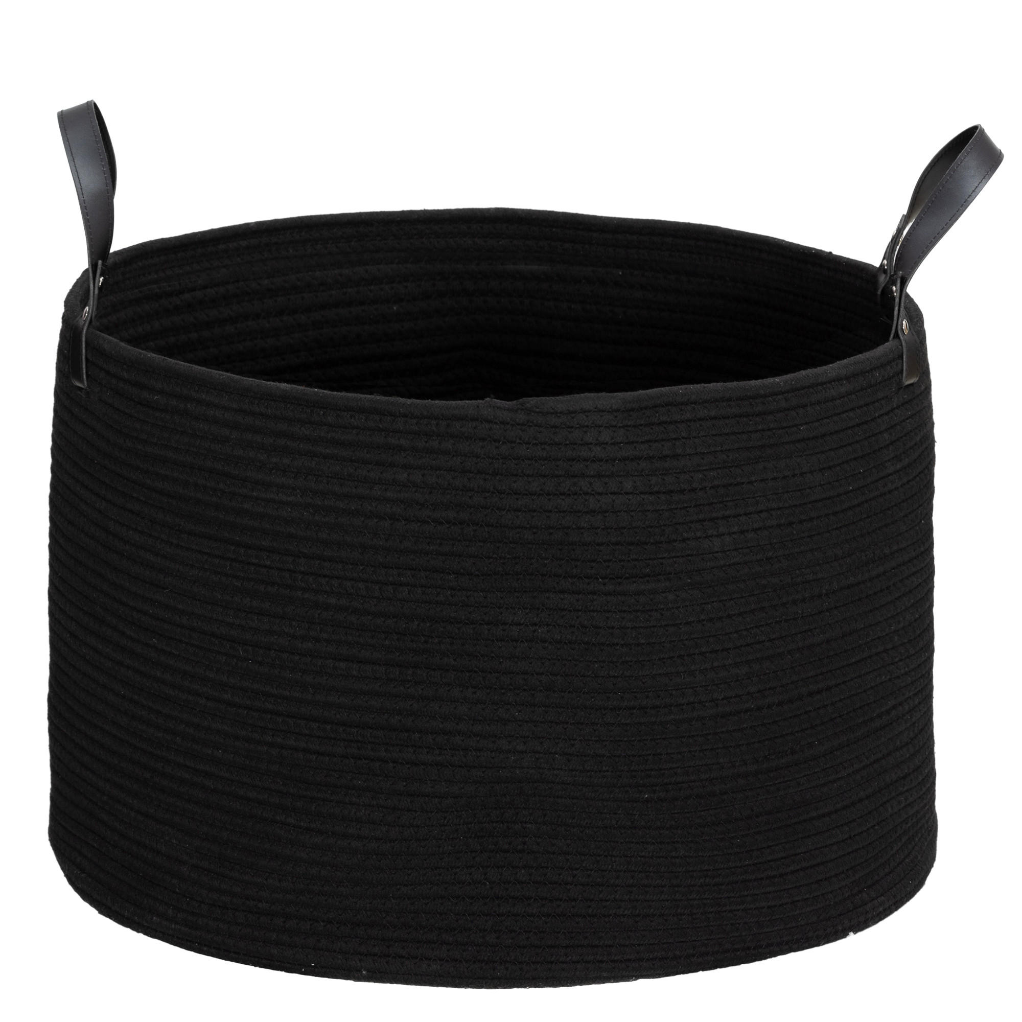 WÄSCHEKORB 88L Klappbar Wäschesammler mit Griff, 56 x 56 x 35,5 cm, Schwarz - Schwarz, Textil (56/35.5/56cm) - HOMCOM