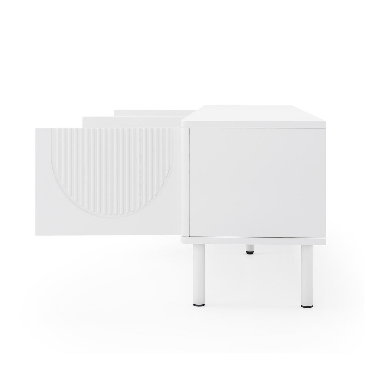 TV-LOWBOARD 180/40/52 cm weiß aus MDF und Spanplatte mit Kabelmanagement - Weiß, Holzwerkstoff (40/52/180cm) - OKWISH