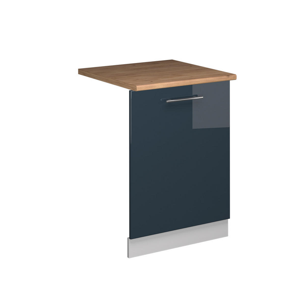 GESCHIRRSPÜLBLENDE Fame-Line Dunkelblau Hochglanz 60 cm , AP Eiche - Weiß/Dunkelblau, Holzwerkstoff (60/81.8/1.6cm) - Vicco
