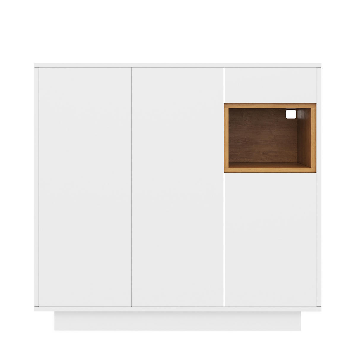 SCHUHSCHRANK 105/39,5/100,5 cm in Weiß/Natur mit LED-Beleuchtung und Schublade - Naturfarben, Holzwerkstoff (105/100/39cm) - Flora Grace