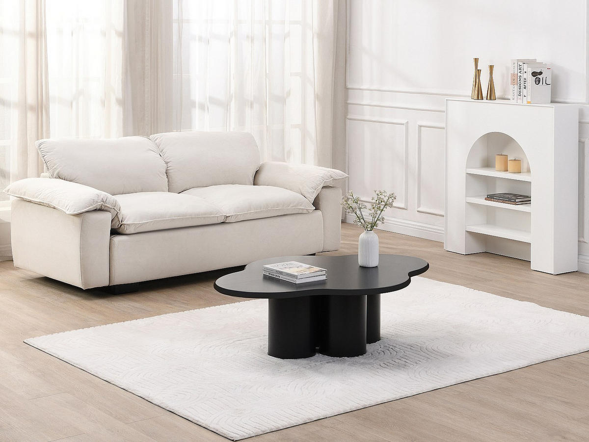 COUCHTISCH - MDF - Schwarz - YAVINA - Schwarz, Holz (110/80/34cm) - Vente-Unique