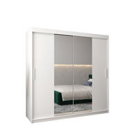 SCHWEBETÜRENSCHRANK 200/200/62 2-türig - Silberfarben/Weiß, Holz/Kunststoff (200/200/62cm) - MÖBEL KRYSPOL