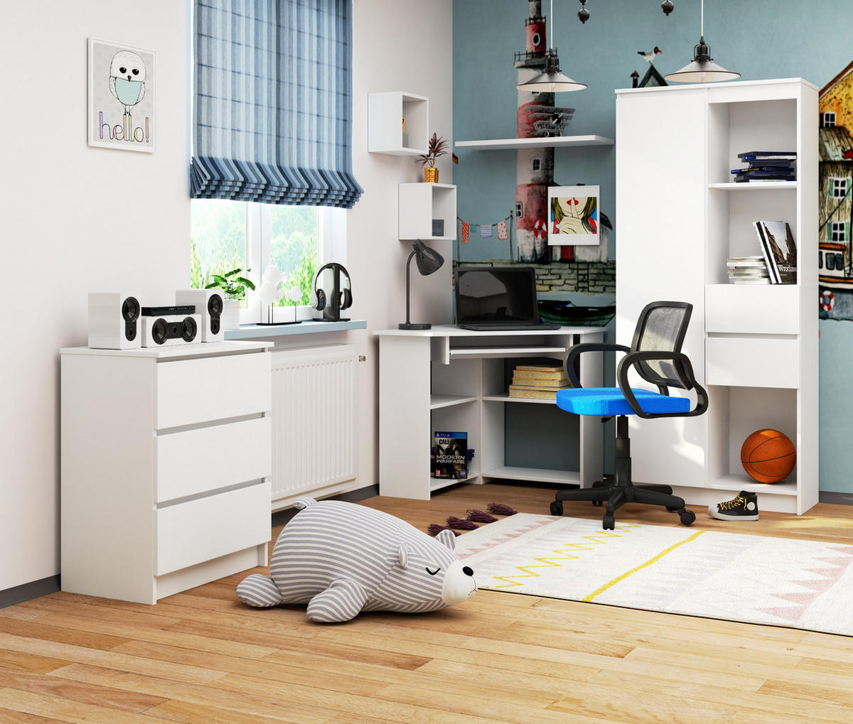 SCHREIBTISCH Weiß 74/80/80 - Weiß, Holzwerkstoff (80/80/74cm) - RAUMHIRSCH FURNITURE