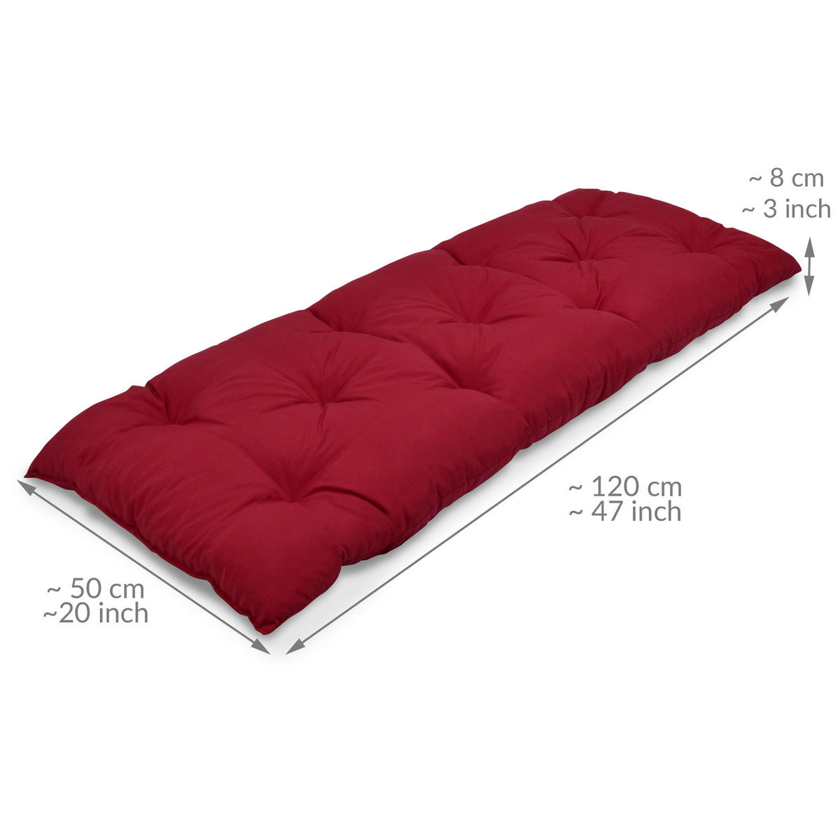 BANKPOLSTER Flair BK 120/50/8cm Rot - Rot, Textil (50/10/120cm) - Beautissu 