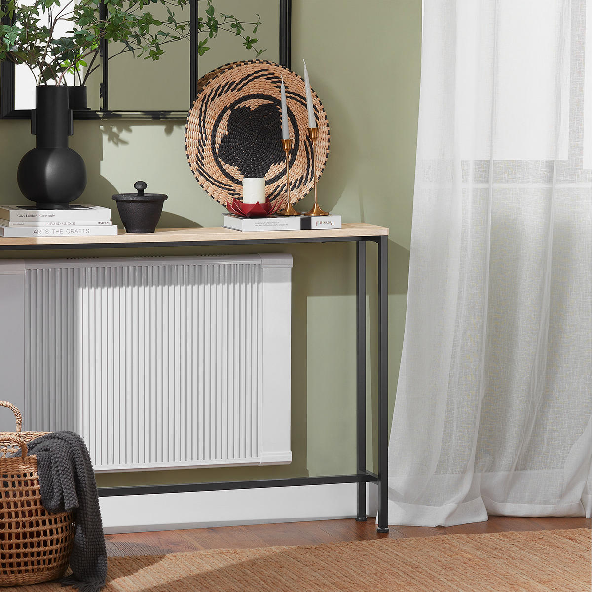 KONSOLENTISCH Holz - Naturfarben, Holz/Metall (20/120/80cm) - SoBuy