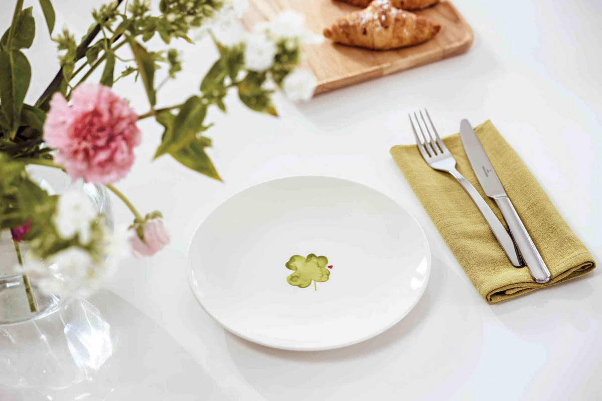FRÜHSTÜCKSTELLER GOOD LUCK With Love weiß-grün ø 21,2 cm 6er Set - Weiß/Grün, Keramik (21.2cm) - Villeroy & Boch