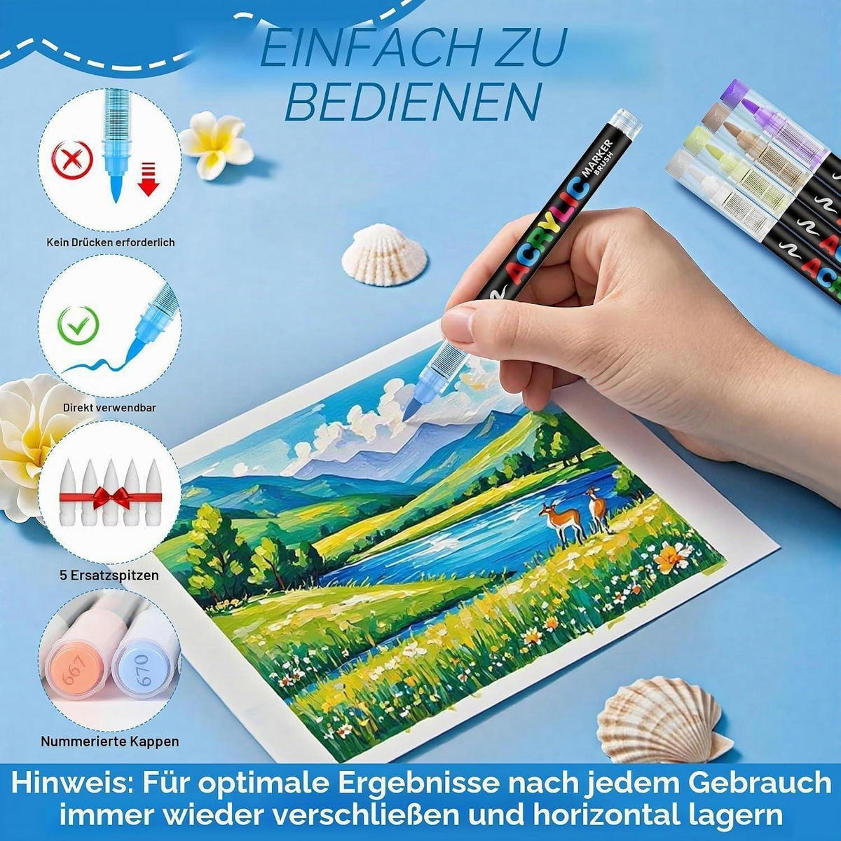 ACRYLMARKER 408-teiliges Set mit weicher Spitze - Multicolor, Kunststoff (10/10/15cm)