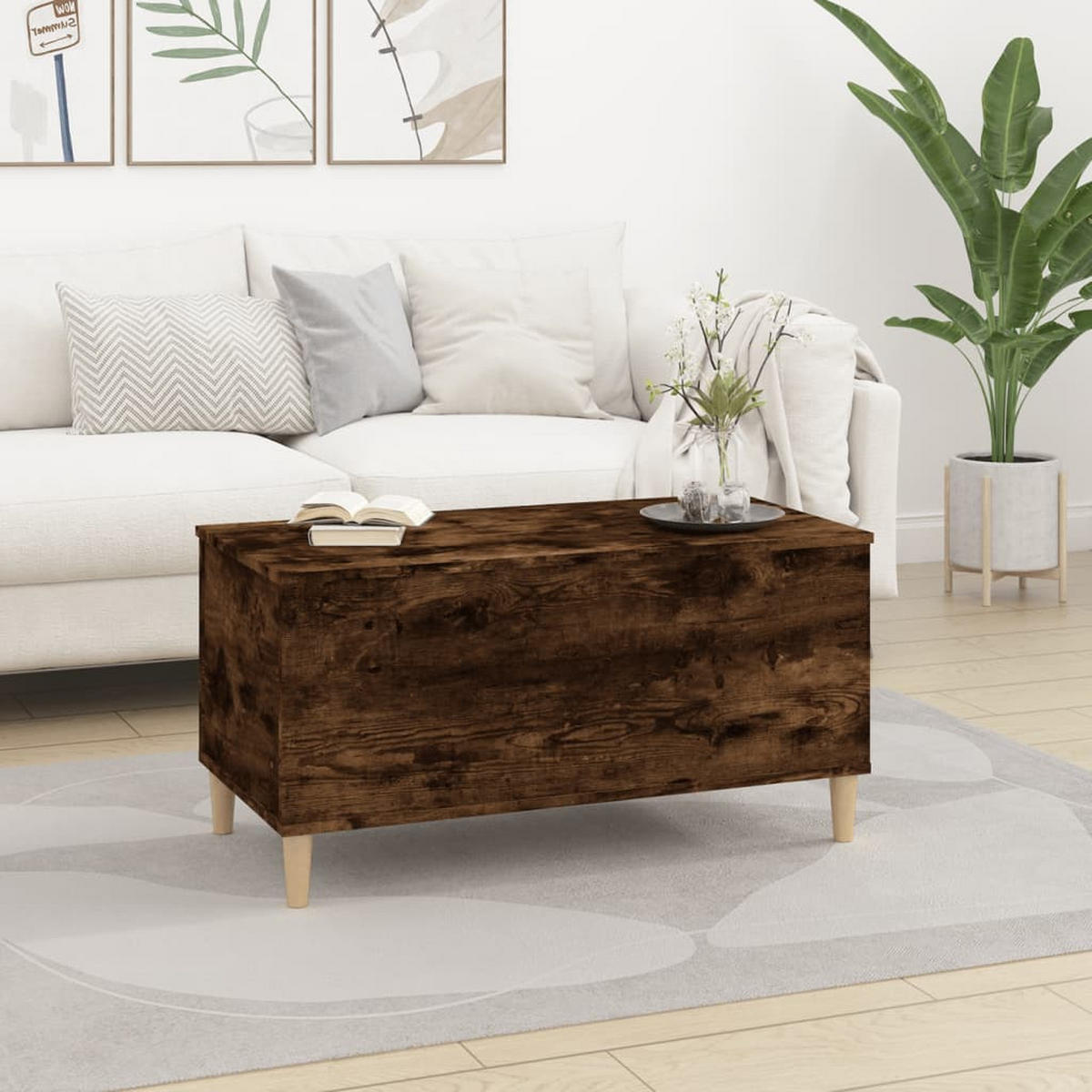 COUCHTISCH Räuchereiche 90x44,5x45 cm Holzwerkstoff - Braun, Holzwerkstoff (44.5/90/45cm) - furnicato