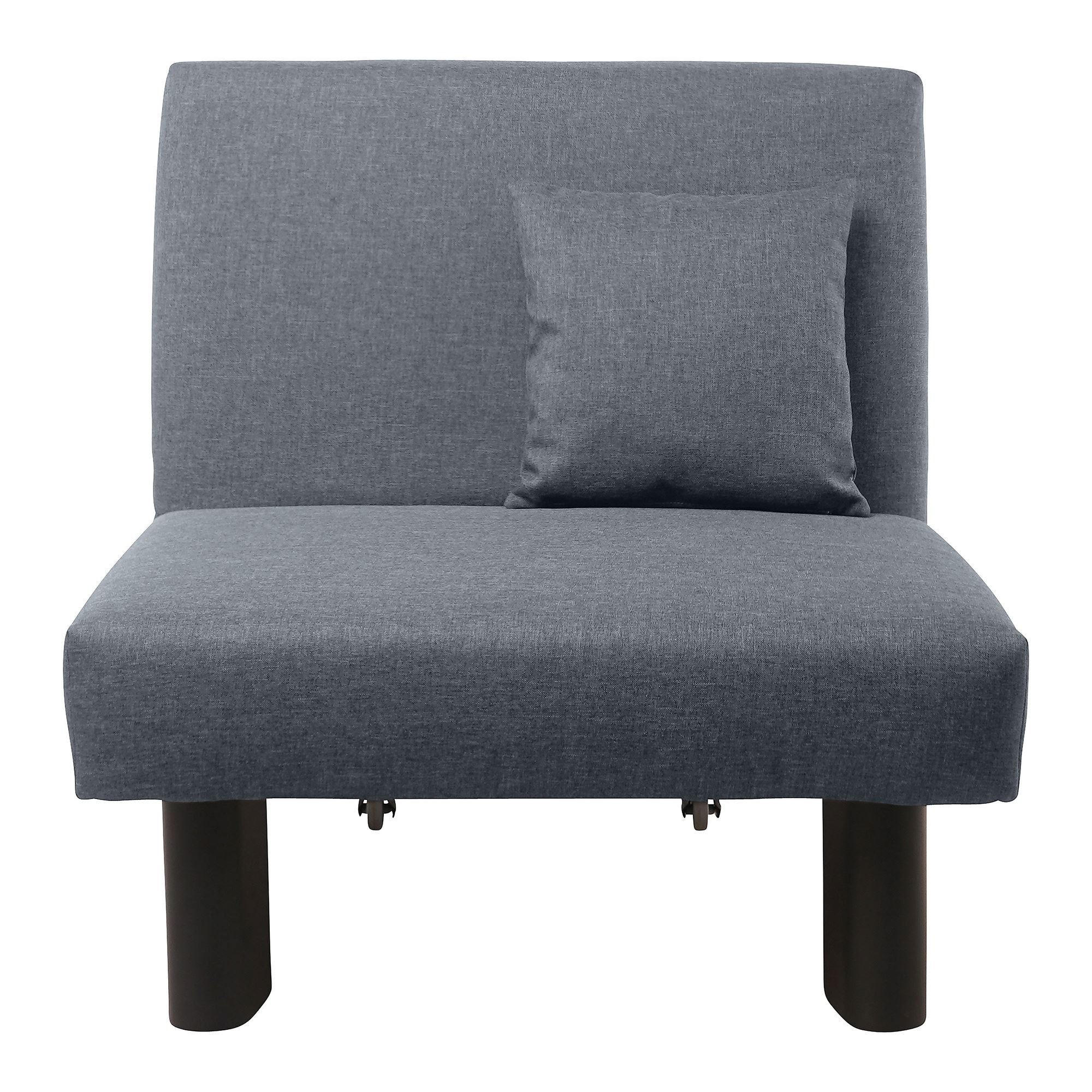 FALTSESSEL Kalomira Bezug Flachgewebe Metall schwarz / denim - Blaugrau, Kunststoff (100/85/85cm) - 58aufmkessel