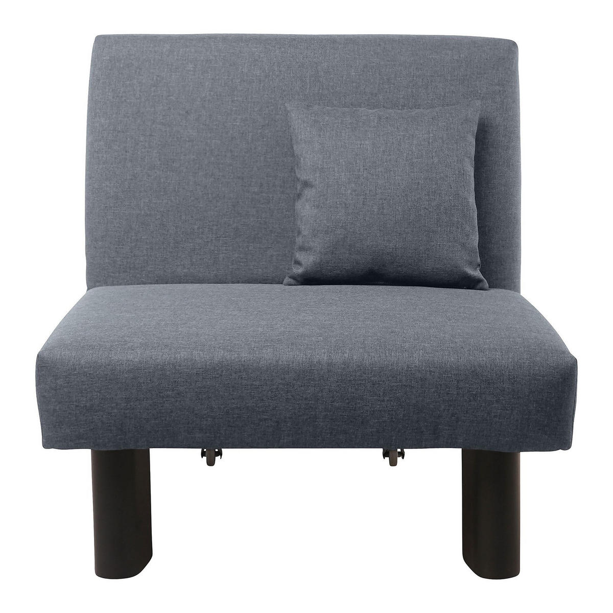 FALTSESSEL Kalomira Bezug Flachgewebe Metall schwarz / denim - Blaugrau, Kunststoff (100/85/85cm) - 58aufmkessel
