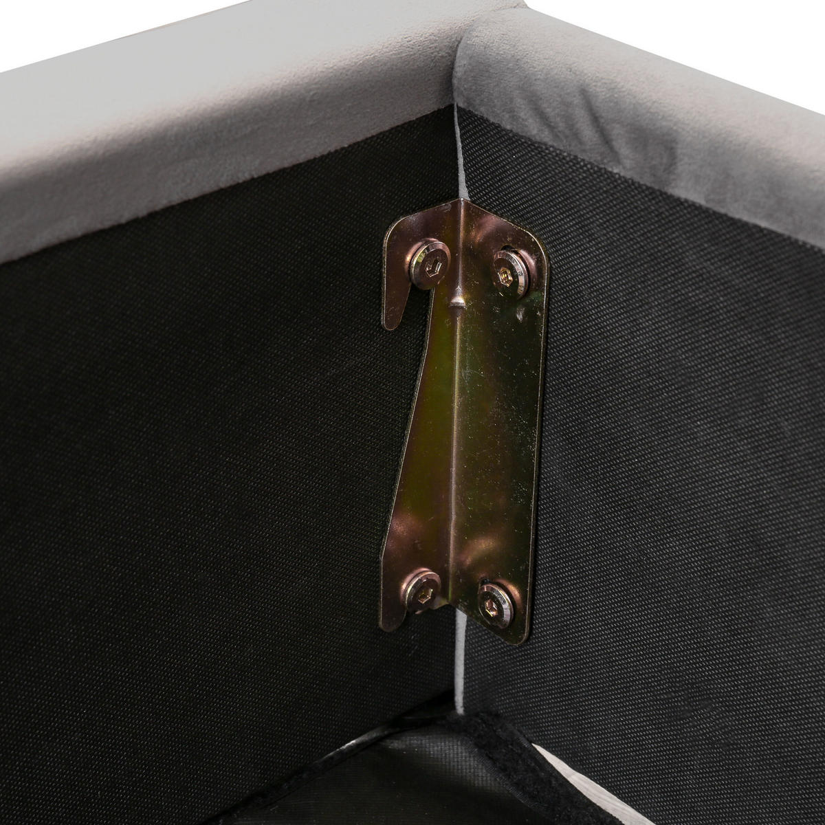POLSTERBETT mit Bettkasten 180x200 cm Samt Grau - Grau, Metall (180/200cm) - Meubliv