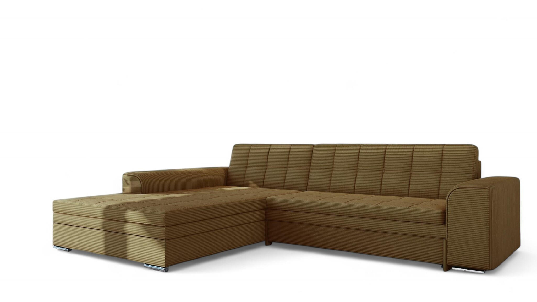 ECKSOFA Lusaka Mit Schlaffunktion - Gelb, Holzwerkstoff/Textil (292/198cm) - Fun Möbel