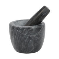 MARMORMÖRSER Gavi 12/12/9 cm - Schwarz, Stein (12/9/12cm) - Excellent Houseware