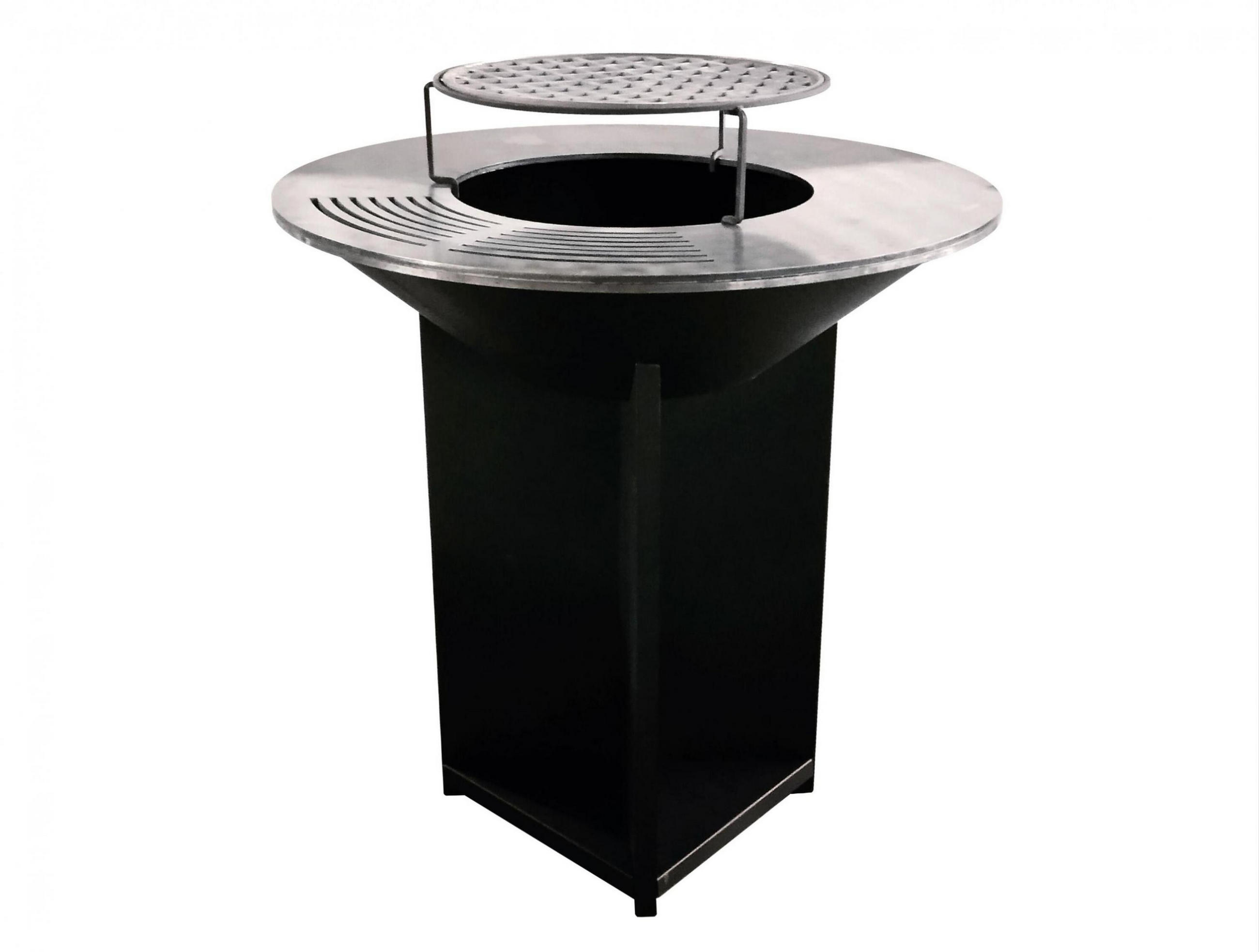 HOLZKOHLEGRILL Feuerschale Schwarz inkl. Schutzhülle - Schwarz, Metall (98/100/98cm) - Purline