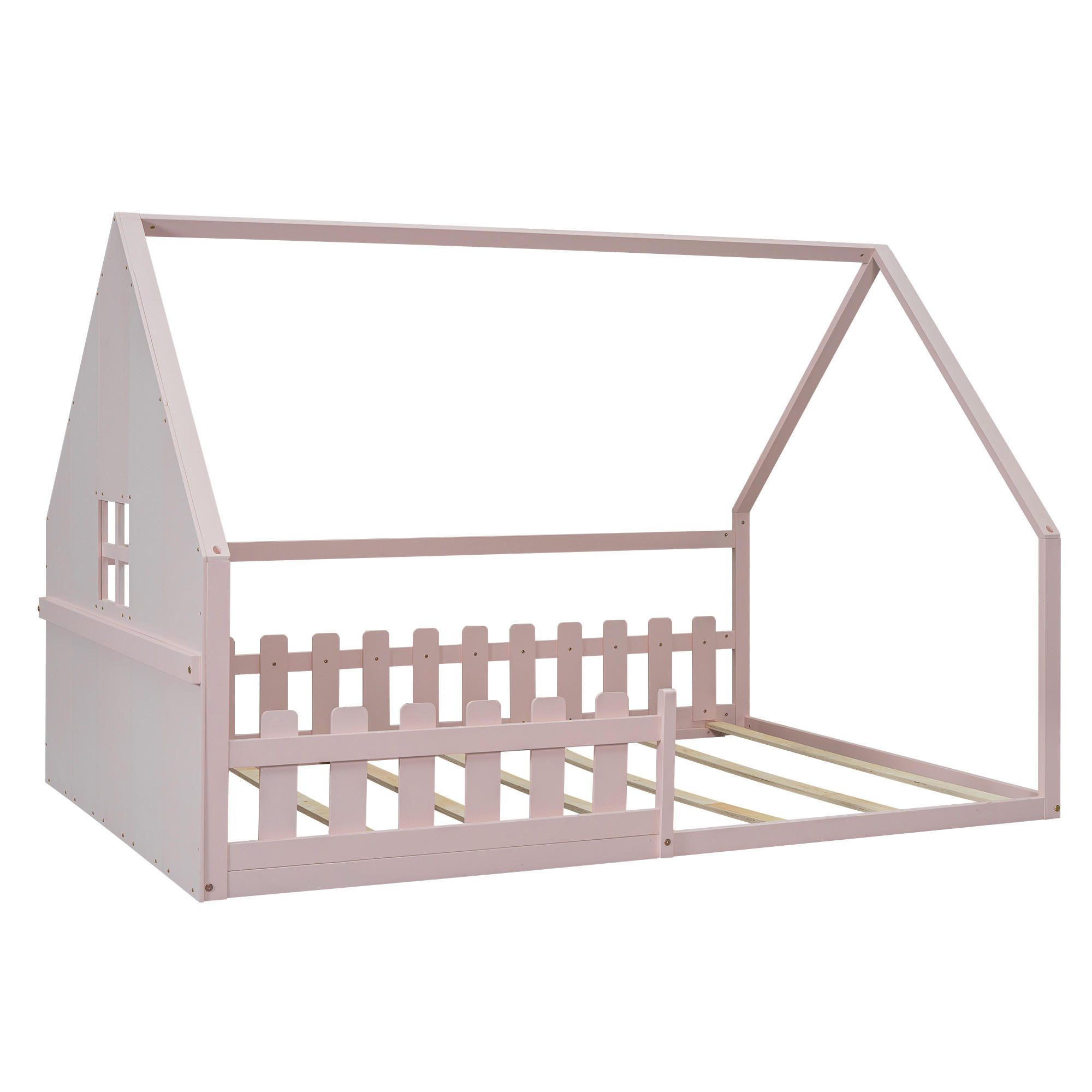 HAUSBETT 140/200 cm DE-04755, mit in Rosa - Pink, Holz/Holzwerkstoff (140/200cm) - ComfortXL