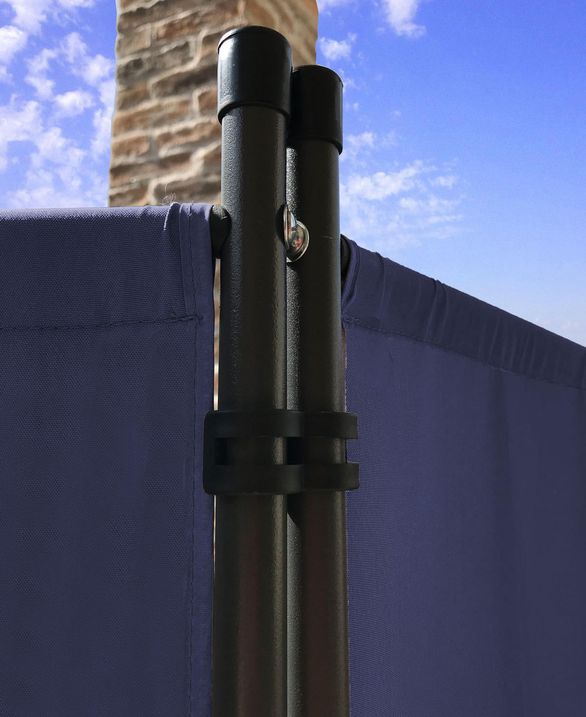 PARAVENT 4-tlg. 220x165 cm Blau - Blau, Metall (220/165cm) - QUICK STAR
