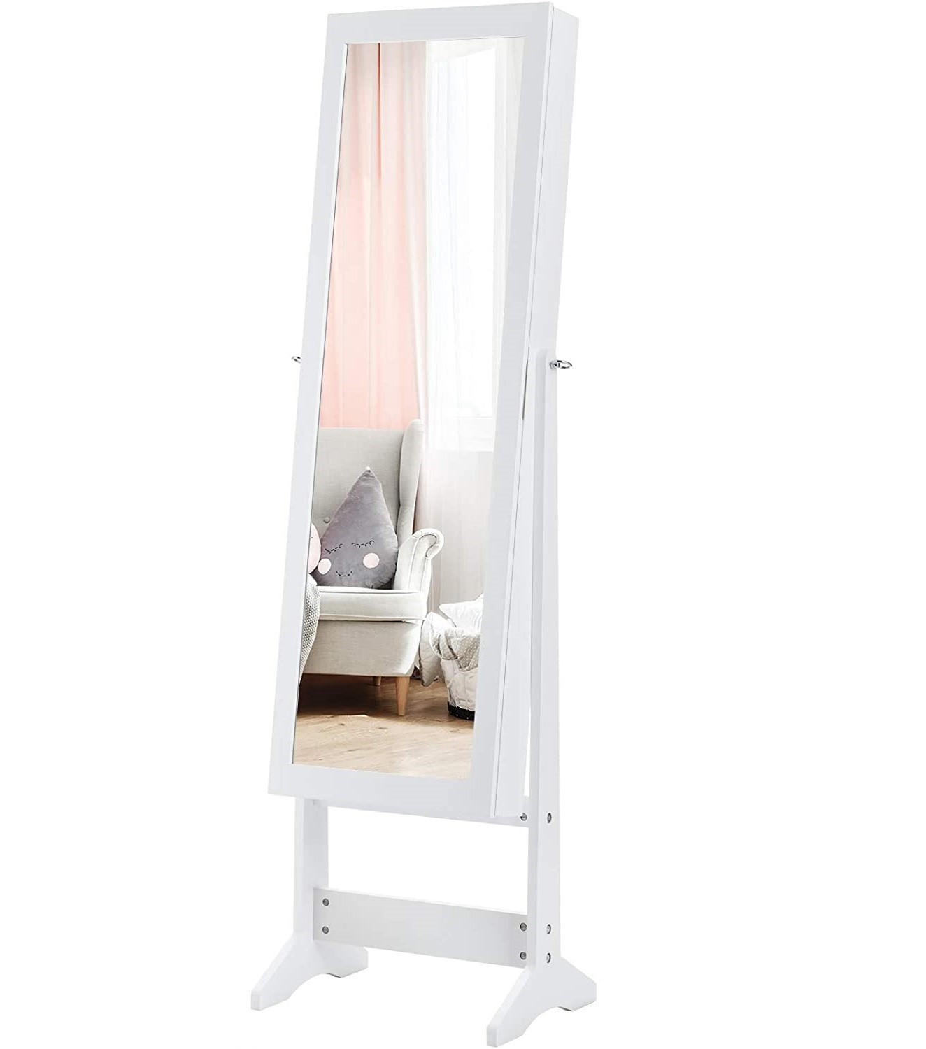 Costway Schmuckschrank Weiß 35x144x30 cm
