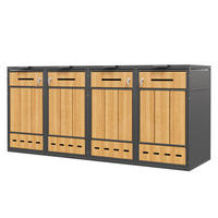 MÜLLTONNENBOX 4er abschließbar 120-240L Lüftung 2 Türen - Multicolor, Metall (169/249/264cm) - FLIEKS