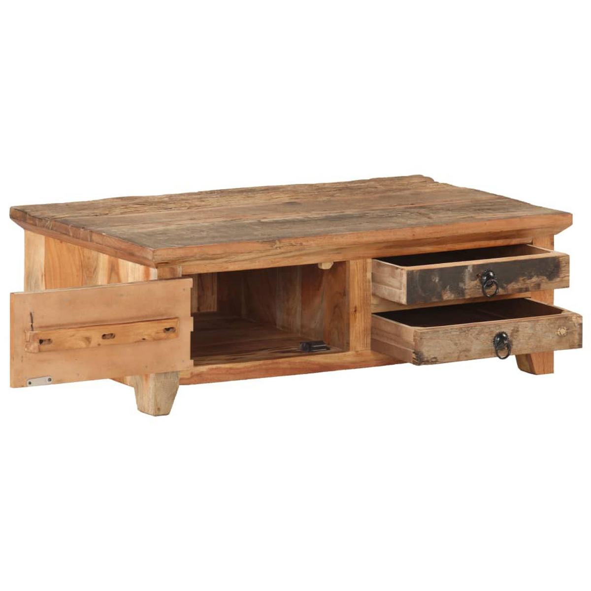COUCHTISCH 90x50x31 cm Recyceltes Massivholz - Braun, Holz (50/1/31cm) - furnicato