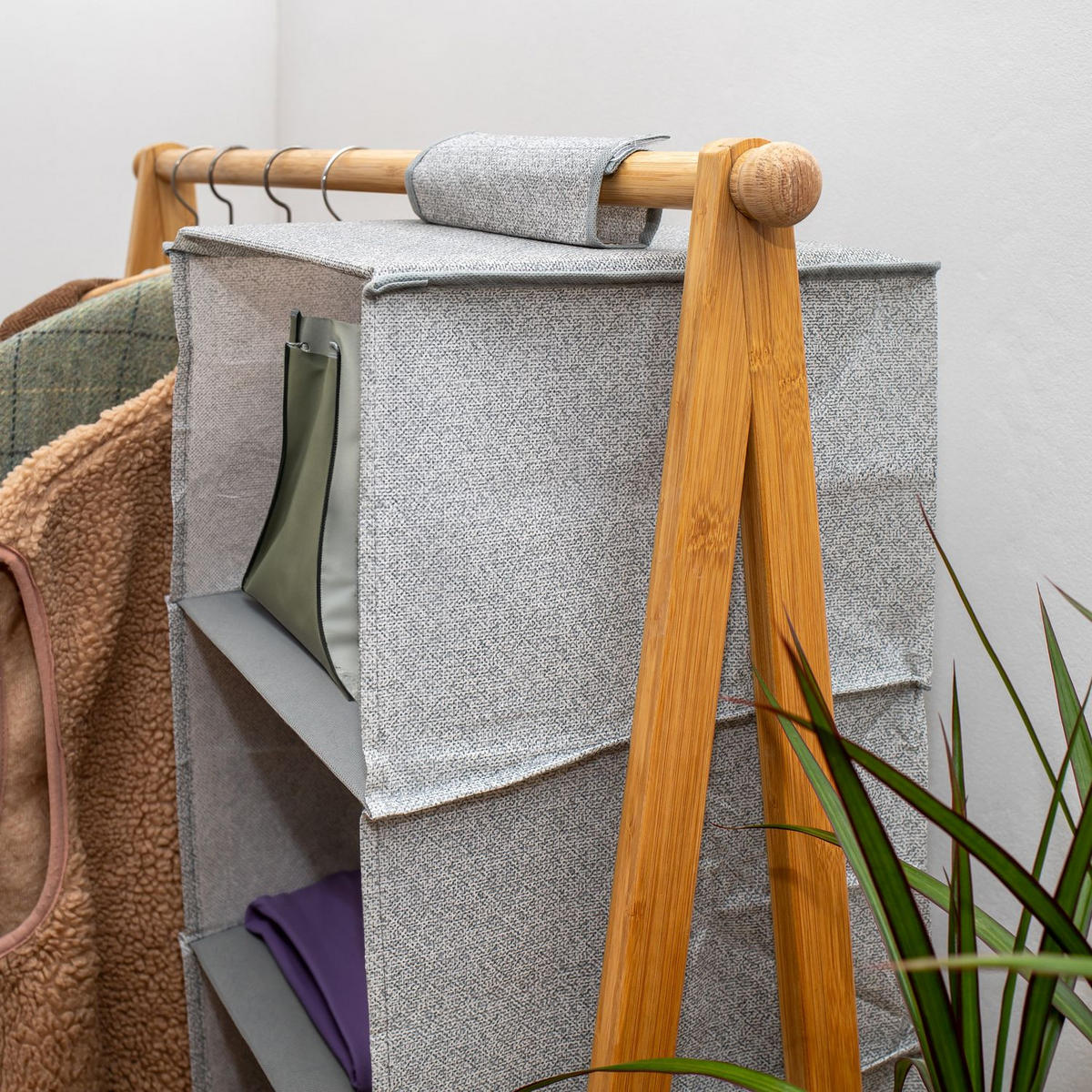 HÄNGEREGAL 28/28/98 cm - Grau, Textil (28/98/28cm) - Intirilife