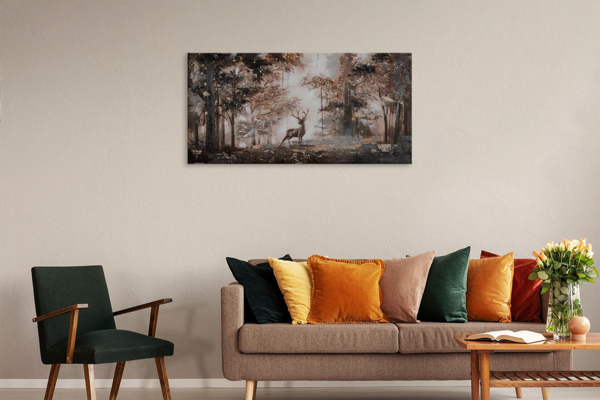 ÖLGEMÄLDE 120/60 cm - Goldfarben/Braun, Holz/Textil (120/60cm) - KUNSTLOFT