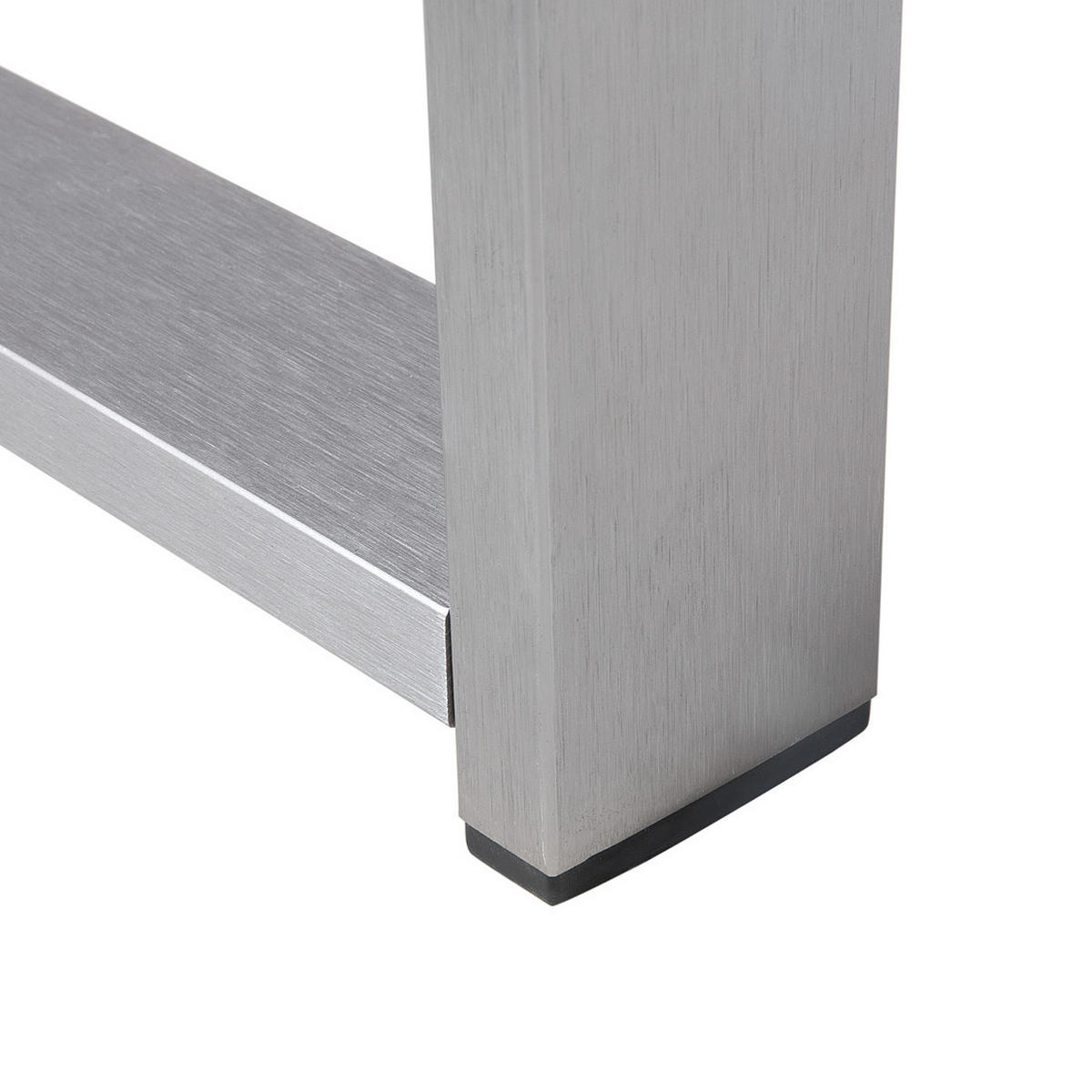 GARTEN Couchtisch Aluminium dunkelgrau 90/50 cm Salerno - Grau, Metall (50/90/42cm) - Beliani