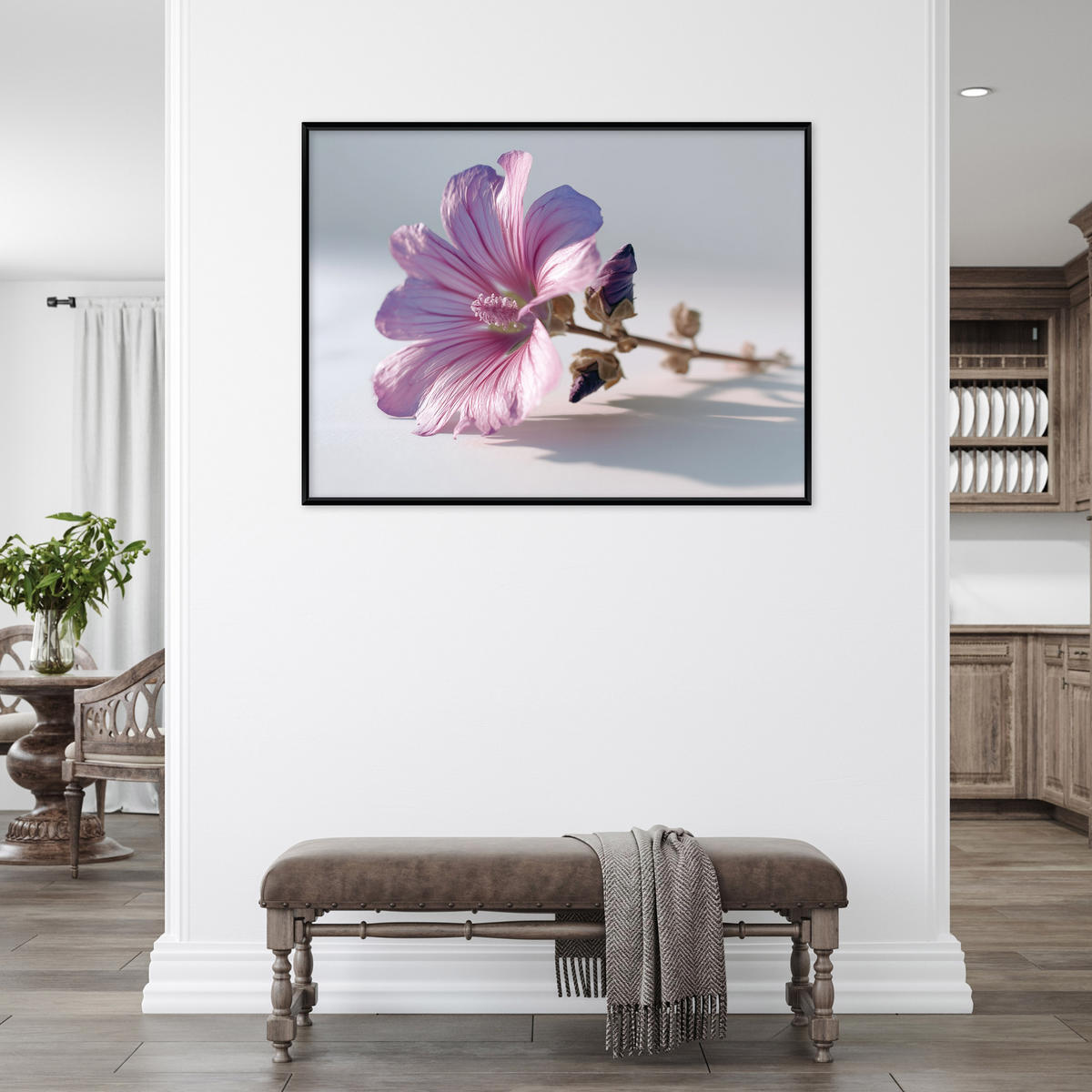 BILDER mit Rahmen Blumen Natur Rosa 100x70 cm - Multicolor, Holzwerkstoff (100/70cm) - Wallarena