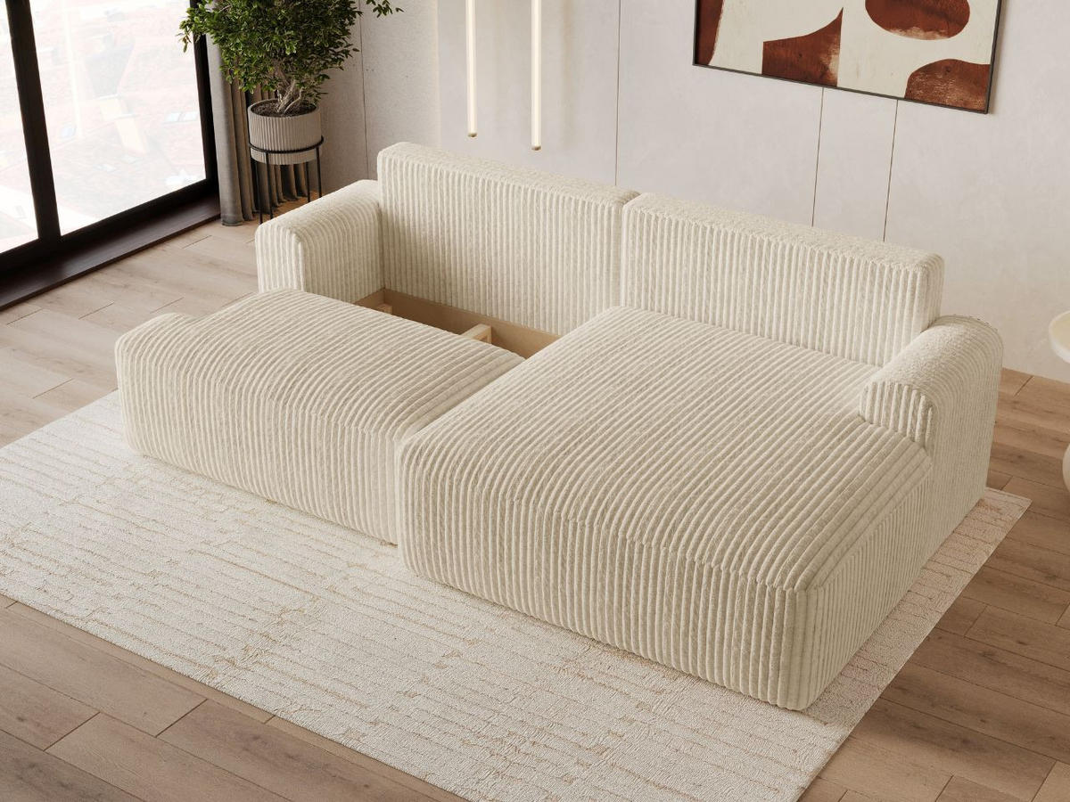 ECKSOFA Serene Beige Links - Beige, Holz/Textil (259/145cm) - Graingold
