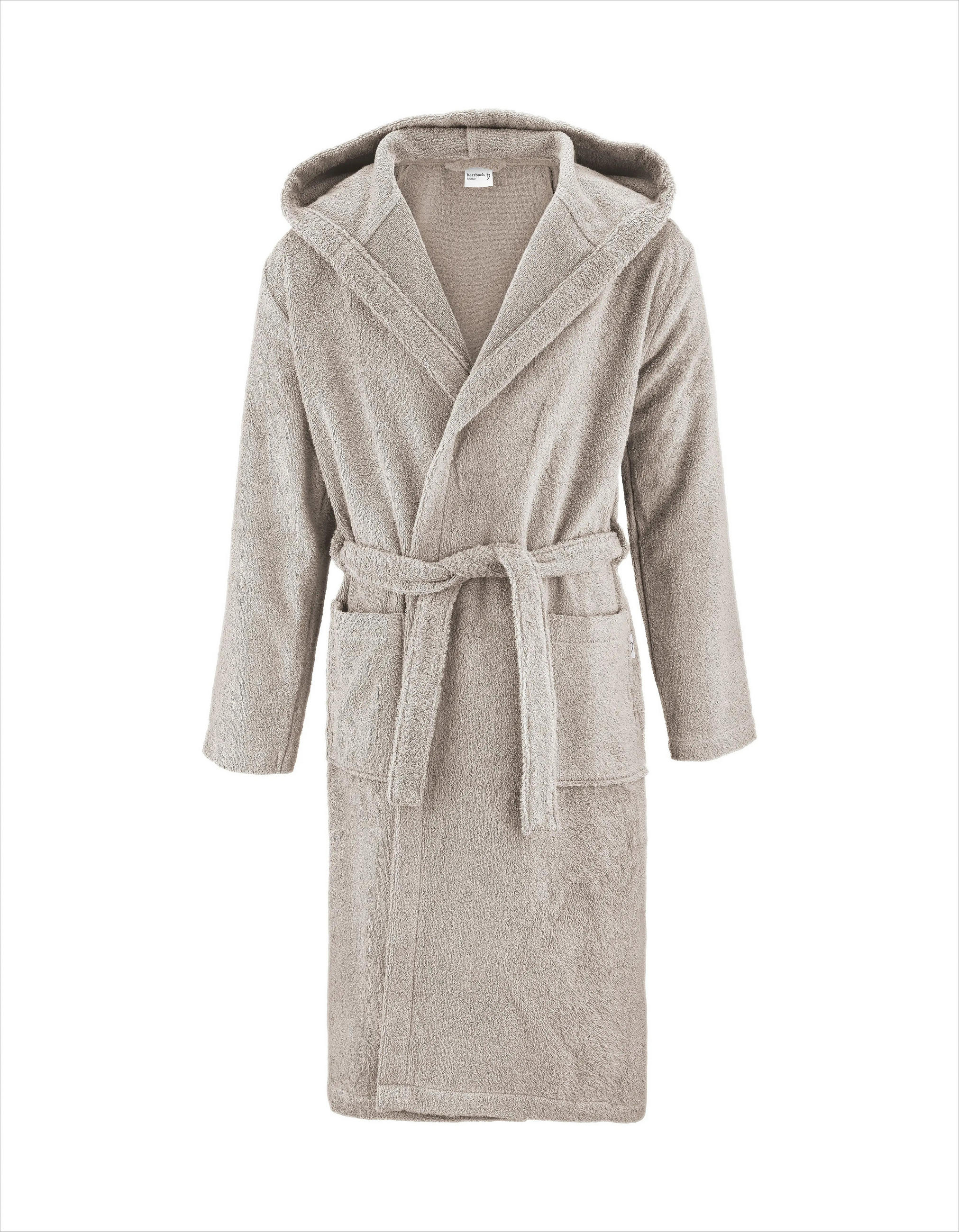 BADEMANTEL Herren Sandgrau - Sandfarben, Textil (XLnull) - Herzbach Home