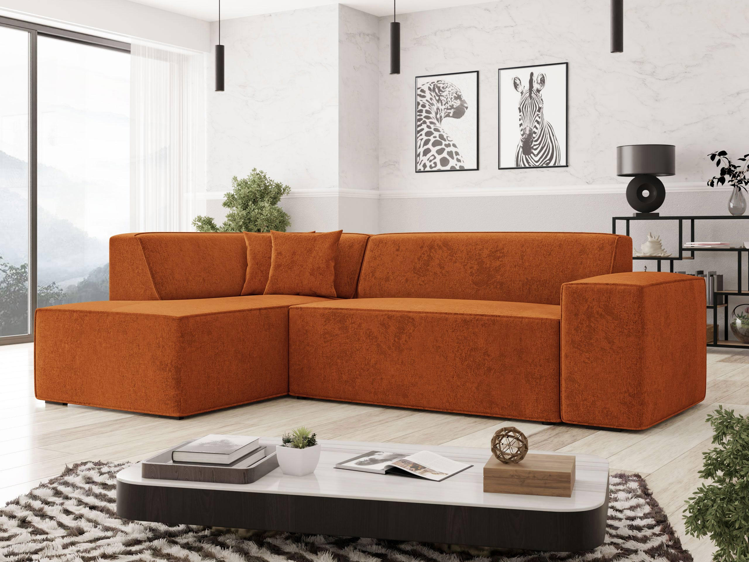 ECKSOFA Lordin, Seite: Links - Bronzefarben, Holz/Textil (267/205cm) - MIRJAN24