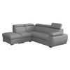 ECKSOFA Boston 2RR1P, Seite: Links PUFAP+R+1P(65)+2R - Greige/Silberfarben, Holz/Textil (260/230cm) - MIRJAN24