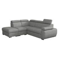 ECKSOFA Boston 2RR1P, Seite: Links PUFAP+R+1P(65)+2R - Greige/Silberfarben, Holz/Textil (260/230cm) - MIRJAN24