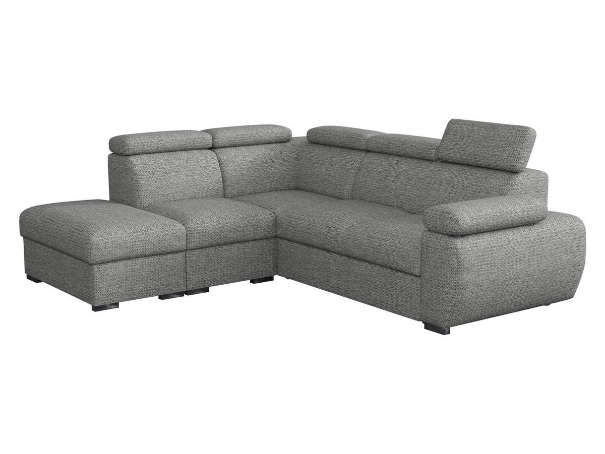 ECKSOFA Boston 2RR1P, Seite: Links PUFAP+R+1P(65)+2R - Greige/Silberfarben, Holz/Textil (260/230cm) - MIRJAN24