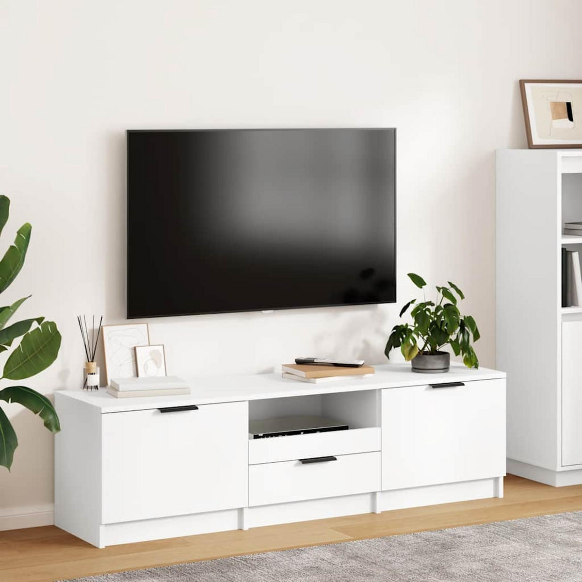 TV-SCHRANK Weiss 140/35/40 Cm Holzwerkstoff - Weiß, Holzwerkstoff (35/40/140cm) - vidaXL