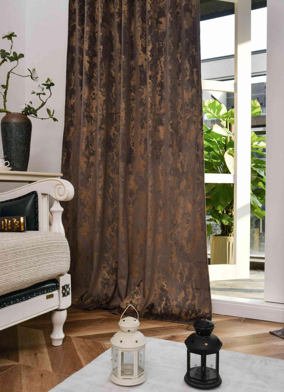 VORHANG SAMT MILANO STAR HxB 245x140 cm Taupe Gold - Taupe, Textil (140/245cm) - Gardinenbox