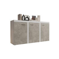 KOMMODE London LRXK mit 3 Türen, Sideboard in Farbe: Weiß|Grau, Größe: 149 x 82 x 40 cm - Weiß/Grau, Holzwerkstoff (149/82/40cm) - O-Sofa