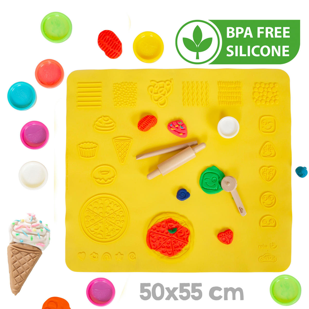 BASTELTISCH roba x Play-Doh - Weiß, Holzwerkstoff (55/54/55cm) - Roba